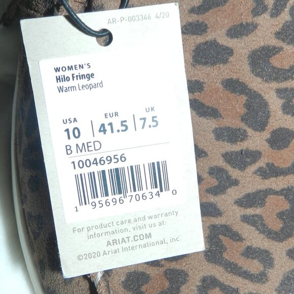 Ariat Hilo Leopard Fringe Leather Cruiser Women's BNWT!!🆕📦⌚🏃💨⚡🚚 - Picture 15 of 16
